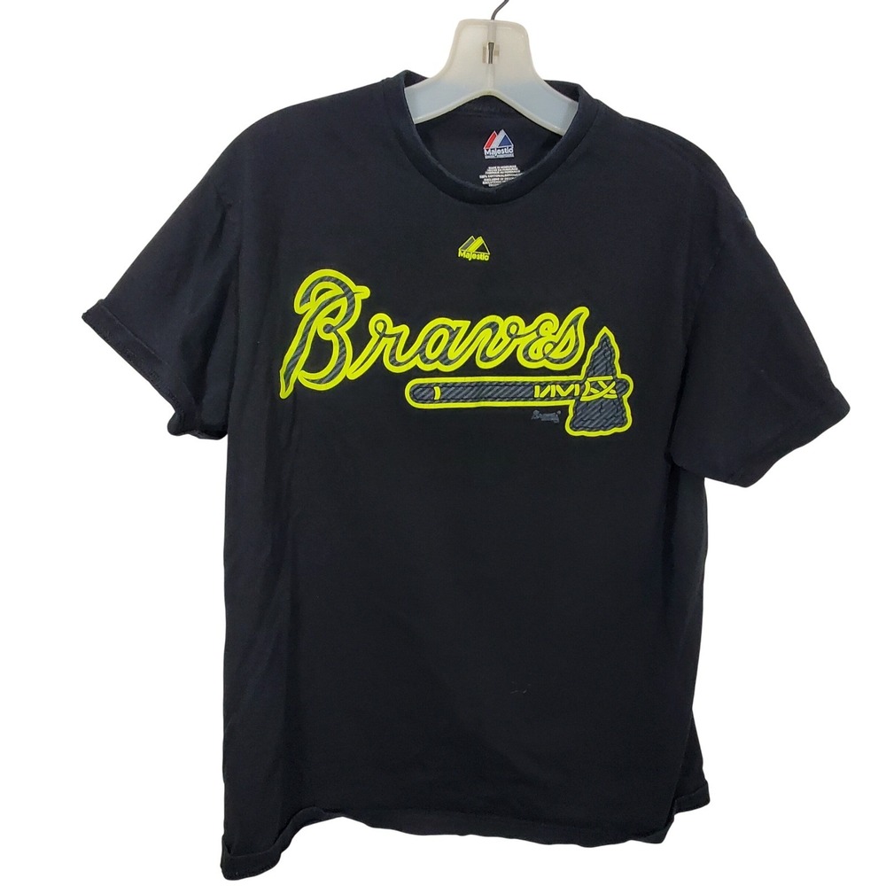 Atlanta Braves Heyward 22 Majestic Black T Shirt Mens Medium M MLB